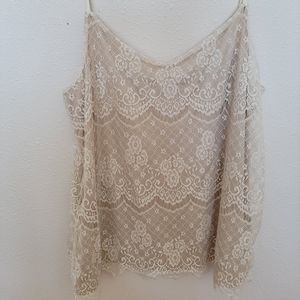 Cream Lace Tank Top